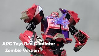 驚豔的塗裝！阿帕奇 僵屍 飛過山 跳崖者  APC Toys Red Gladiator TFP Cliffjumper Zombie Version 胡服騎射的玩具開箱