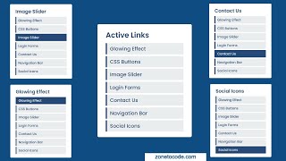 Active Link using HTML, CSS & Vanilla JS | @ZonetoCode