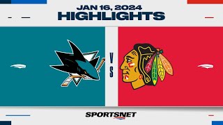 NHL Highlights | Sharks vs. Blackhawks - January 16, 2024