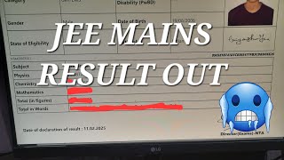 My JEE Main Result Out | JEE 2025