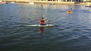 Fraser testing his C1 slalom canoe