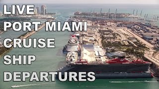 🔴 LIVE NEW  - Port of Miami Cruise Ship Departures Feb 12 2023  2nd camera