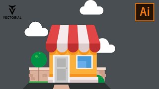 How to Draw a Shop building in Adobe Illustrator