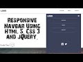 Responsive Navbar Using HTML 5, CSS 3 & jQuery