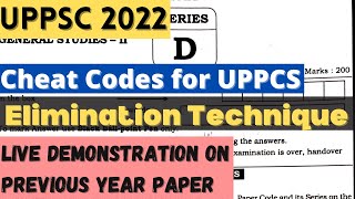 Live Elimination Techniqes for UPPSC PRE 2022 | Increase Your Score By 25+ MARKS #UPPSC_2022