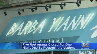 4 Restaurants, 1 Nightclub, Shut Down Over COVID-19 Restriction Violations