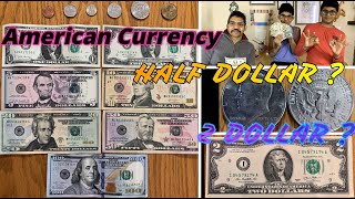 USA Currency with Rare half dollar coin \u0026 two dollar bill | అమెరికన్ కరెన్సీ  in English and Telugu