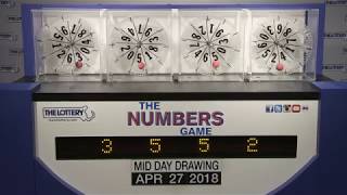 Midday Numbers Game Drawing: Friday, April 27, 2018