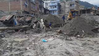 Excavating buried houses at Melamchi . Melamchi Flood. #shorts