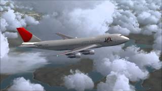 FSX Japan Airlines B747 200 Osaka International to Vancouver International