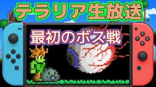 【テラリア】Switch版テラリアで最初のボス戦！クトゥルフの目玉の討伐を目指す！【Terraria】