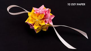 Home Decoration Ideas - How To Make an Origami Flower Ball - Kusudama - DIY Paper Crafts