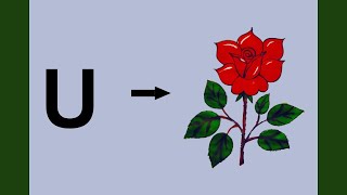 How To Draw Rose From Letter U with colour  || Step by Step Rose Drawing Easy  || Letter drawing||