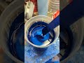 mixing metallic blue paint