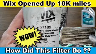 Wix 57182 Oil Filter Cut Open, Used Wix Oil Filter