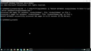 SQL Server Database Backup and Restore using Command Prompt