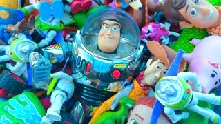Giant Toy Story Toys Collection with Buzz Lightyear Sheriff Woody and Mcdonalds Power Rangers