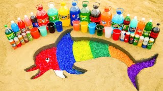 Experiment: How to make Rainbow Dolphin with Orbeez, Big Coca Cola vs Mentos and Popular Sodas