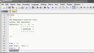 PHP tutorial 5 - Operators