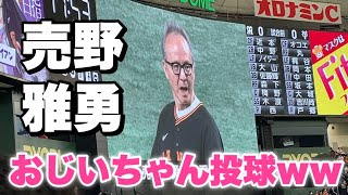 【作詞活動40周年記念】伝説の作詞家、売野雅勇さんの始球式がおじいちゃんすぎたwww2023年4月11日阪神対巨人