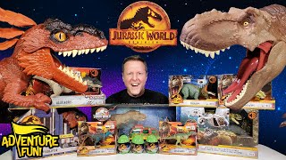Jurassic World Dominion Dinosaur Toy Action Figures T-Rex & Pyroraptor Toy Review AdventureFun!