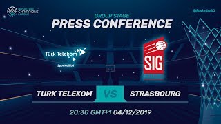 Türk Telekom v SIG Strasbourg - Press Conference - Basketball Champions League 2019-20