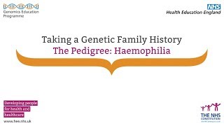 Taking a Genetic Family History - The Pedigree (Haemophilia)