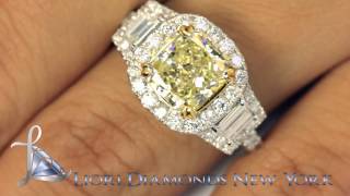 FD-551 - 3.55 Carat GIA Certified Natural Fancy Yellow Diamond Engagement Ring 18K Gold