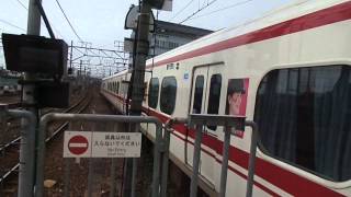 名鉄犬山駅一部特別車快速特急新鵜沼行き到着