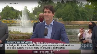 PM Justin Trudeau announces child-care agreement with British Columbia government – July 8, 2021