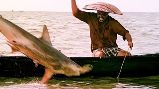 അവിടെ നില്ല് എൻ്റെ മകനെ | Mammootty Fishing Scene | Amaram Movie Scenes