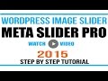 Wordpress Image Slider- Meta Slider plugin Tutorial