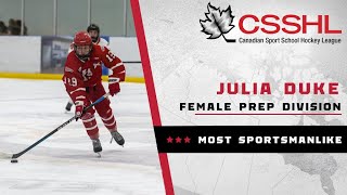 Julia Duke (OHA U18) Most Sportsmanlike - Female U18 Prep