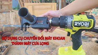 REVIEW Bộ Chuyển Đổi Máy Khoan Thành Máy Cưa Lọng (Tặng kèm 3 lưỡi cưa) | TEST THỰC TẾ