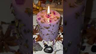 A Dressed Dream Candle: Lavender, Star Anise, Angelite, Amethyst, Shungite, & My Secret Dream Oil
