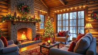 🎄 Relaxing Christmas Jazz Music Instrumental And Fireplace Sounds for Study, Relax, Work and Sleep