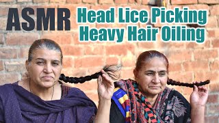 Middle Age Ladies Head Lice Combing Heavy Oiling | Old Moms Hair Checking - ASMR Pakistan