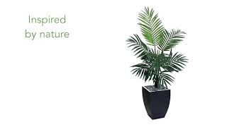 4.5' Kentia Palm Artificial Tree in Black Wash Planter