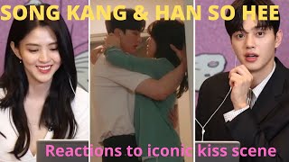 SONG KANG & HAN SO HEE reactions to iconic kiss scene