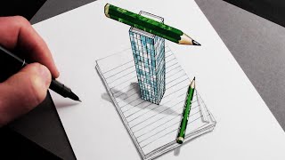 How To Draw 3D Building Trick Art