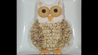 How to make a Cute and Easy Owl Cream cheese  Dip for fall / autumn parties