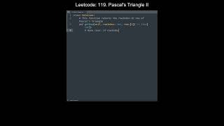 Leetcode 119. Pascal's Triangle II in Python | Python Leetcode | Python Coding Tutorial | ASMR