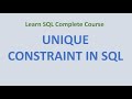 13. Add a UNIQUE Constraint in SQL