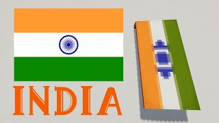 How to make the FLAG OF INDIA in Minecraft! (भारत)