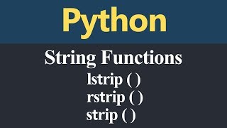 lstrip rstrip and strip String Function in Python (Hindi)