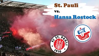 St. Pauli vs. Hansa Rostock 24.10.2021 pyro choreo ultras