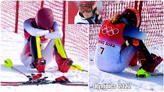 Mikaela Shiffrin crashes out for the second time in Slalom first run of Winter Olympics 2022