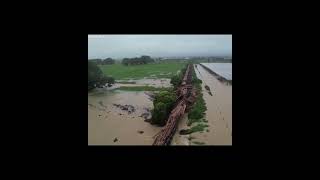 Drone Footage Shows Train Derailed by New Zealand Floods #flood #newzealand #shorts