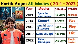Kartik Aryan All Movies List ( 2011 -2022 ) |Kartik Aryan all movies Collection , Verdict & budget
