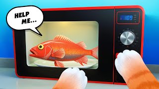 I Became a CAT and Microwaved The PET FISH!  - I Am Cat VR